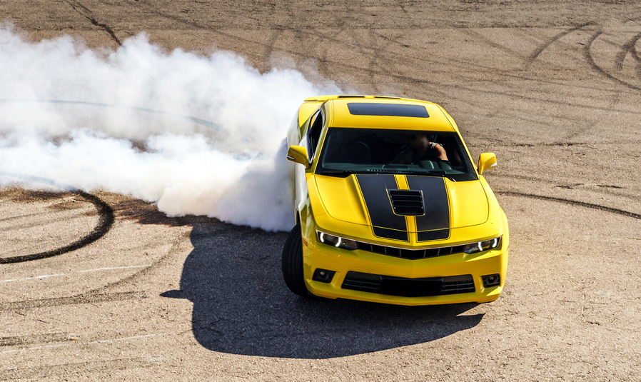Luxury yellow sport car